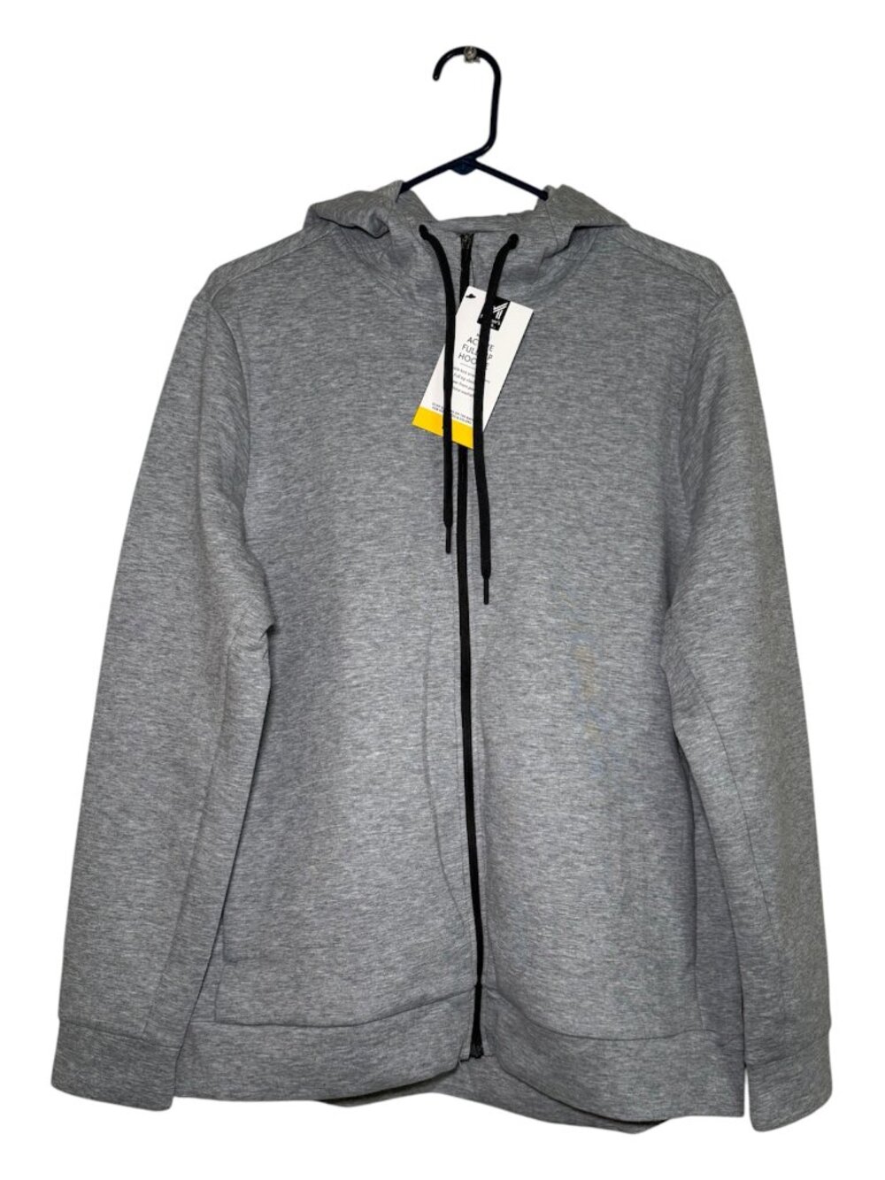 NWT Member's Mark Men's Gray Active Full Zip Hoodie Size M